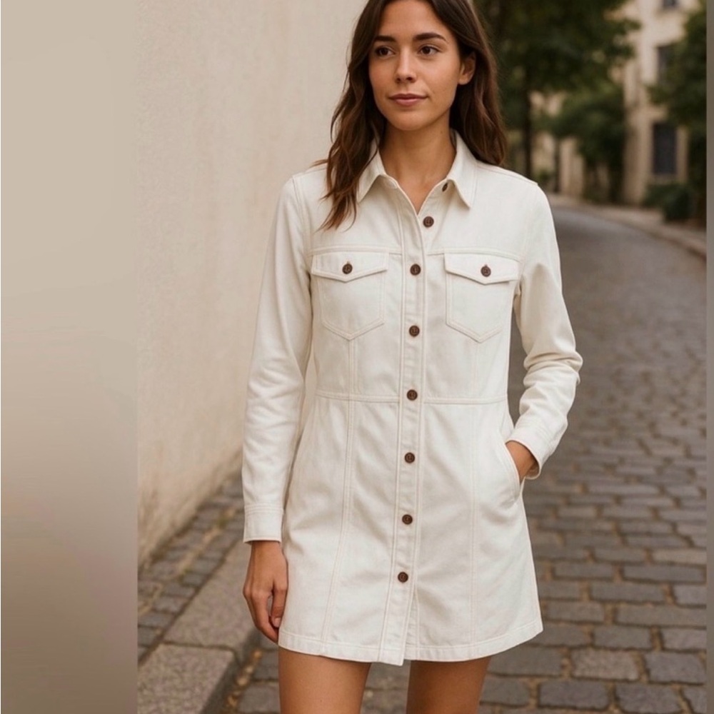 Frye Cream Button-Up dress
